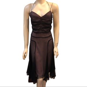 Black silk thin strap dress